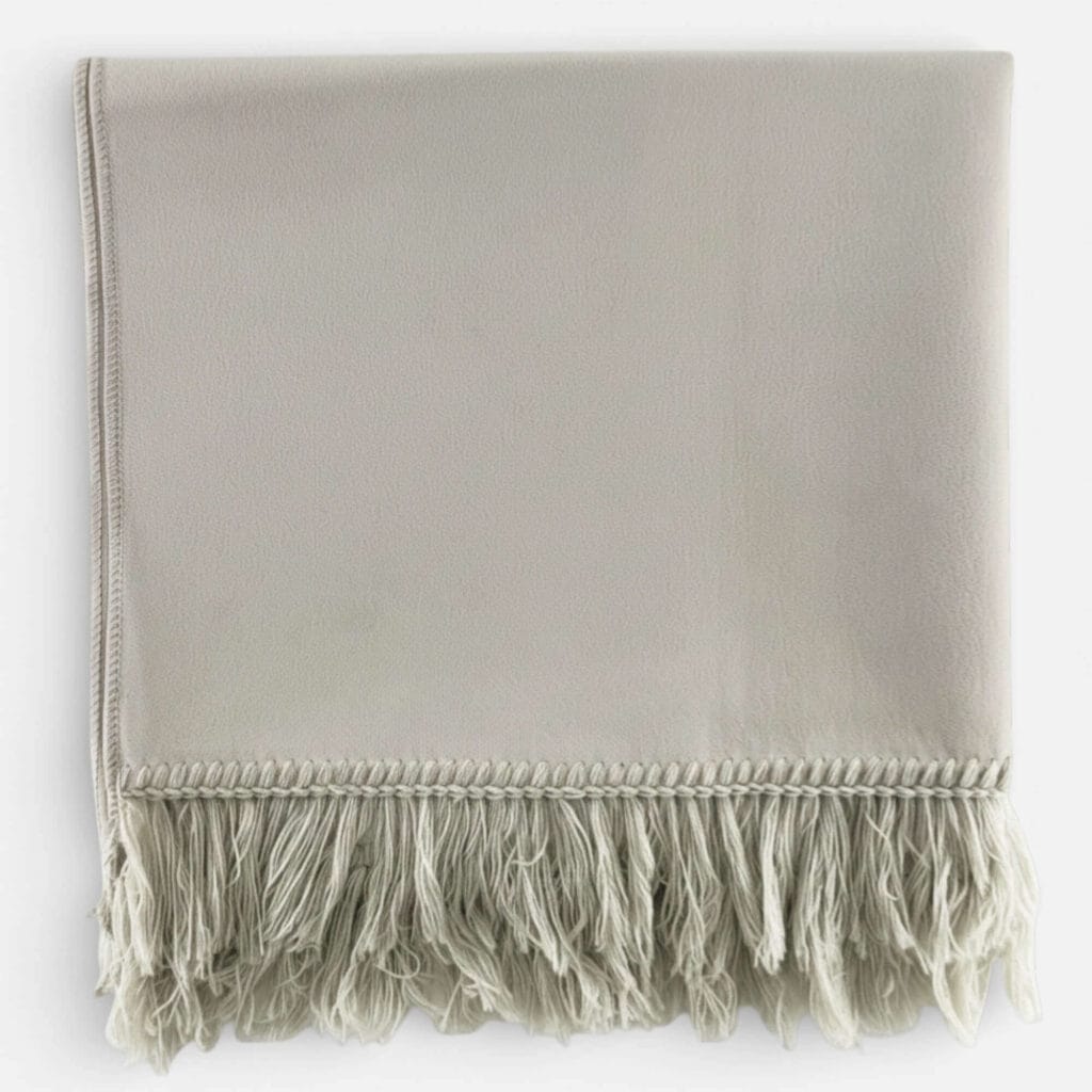 Tapis de prière effet daim blanc ivoire