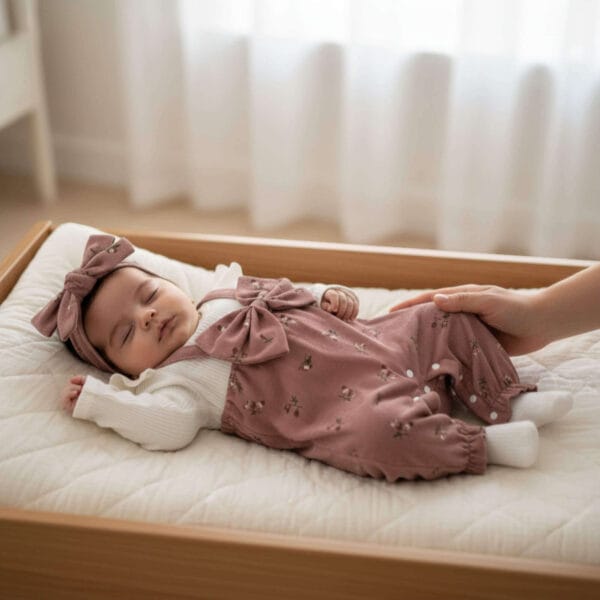 coffret cadeau naissance incluant une tenue bébé fille rose