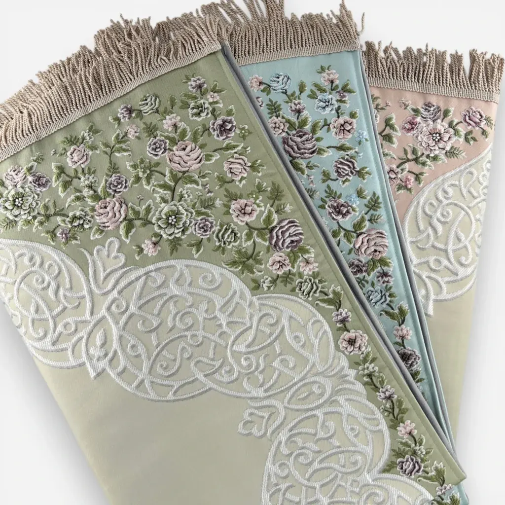 3 tapis de prière fleuri épais