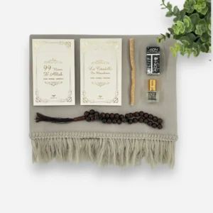 coffret cadeau tapis de prière blanc ivoire vhomme