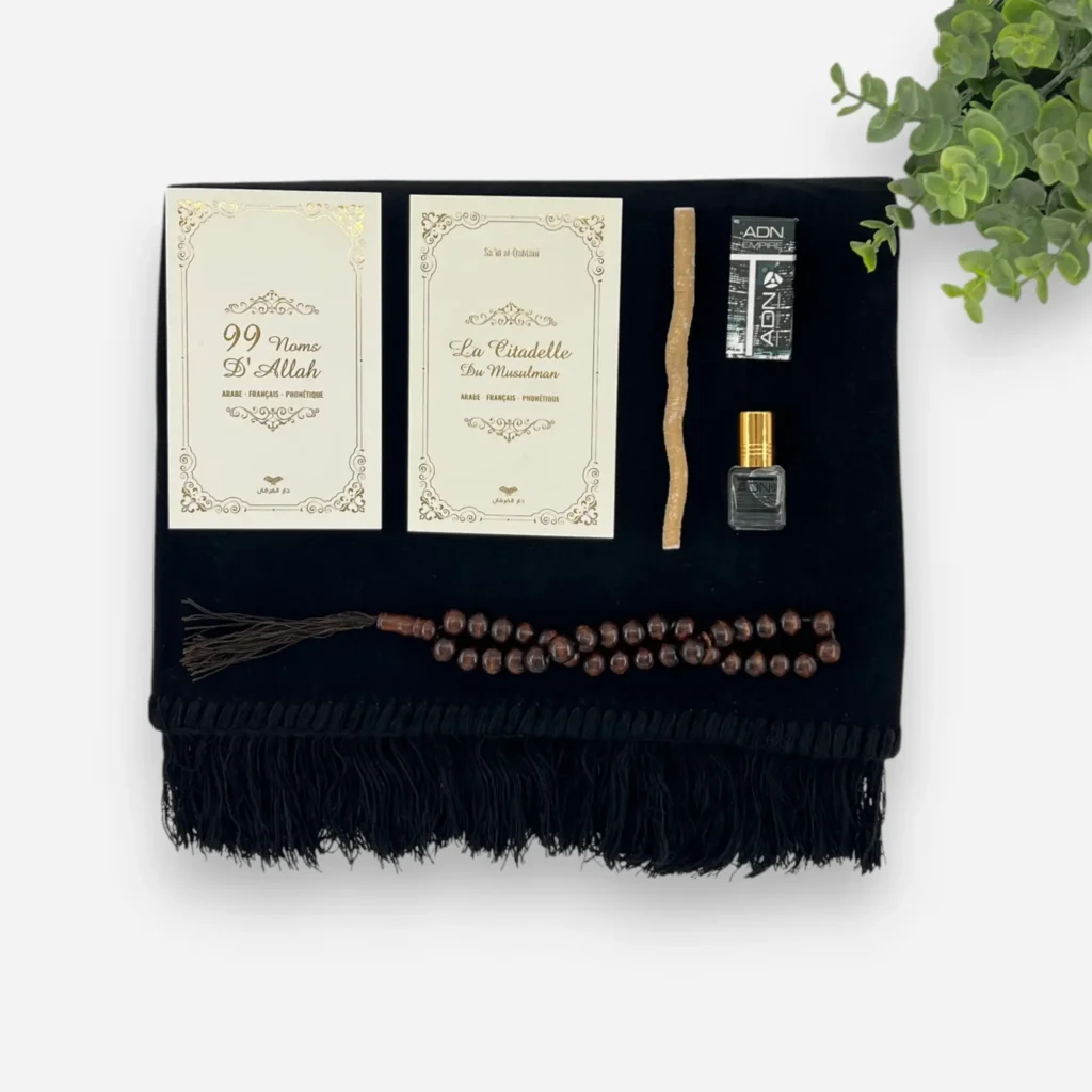 coffret cadeau tapis de prière noir homme