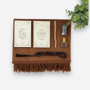 coffret cadeau tapis de prière marron homme